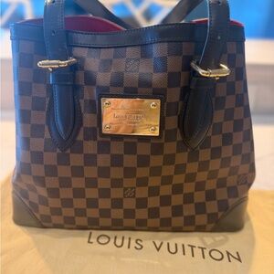 Louis Vuitton Damier Ebene Shoulder and Tote with Red Interior Trim